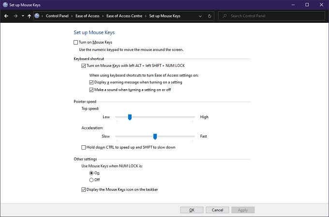 Use Mouse Keys In Windows 10 image 2