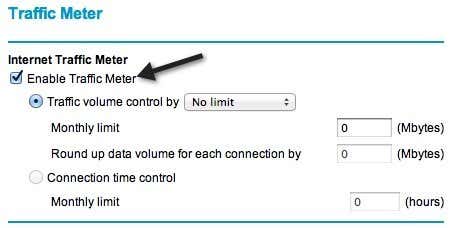 enable traffic meter