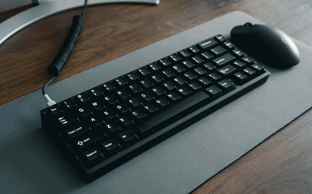Wireless mouse and wired keyboard connected via USB cable