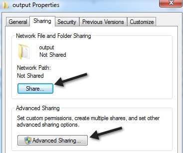sharing options