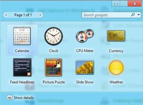 windows 8 gadgets