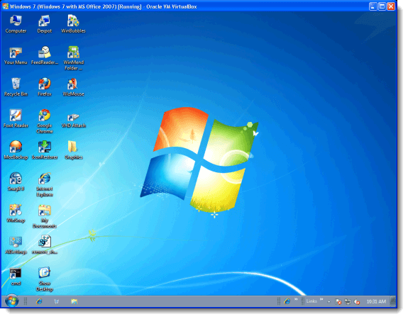 No menu bar or status bar on a virtual machine