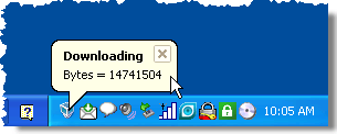 Downloading notification in the System Tray
