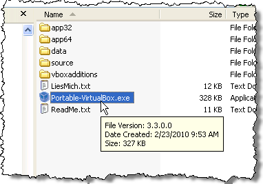 Portable-VirtualBox ready to run