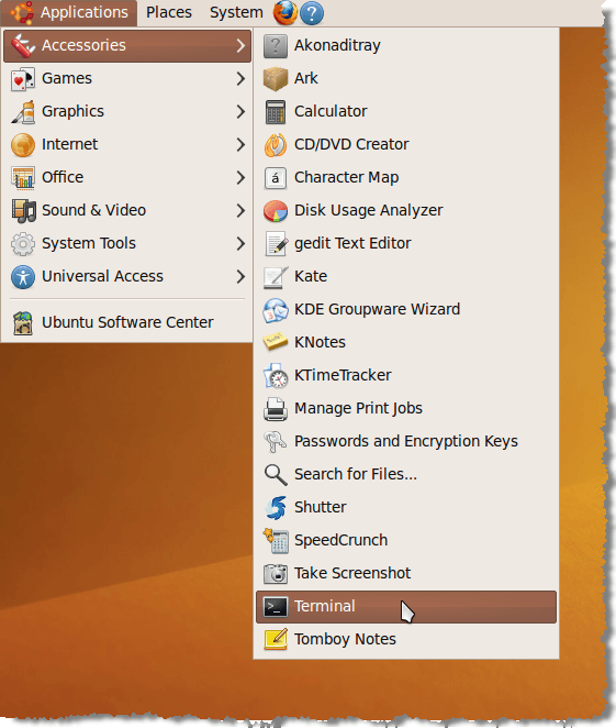 Opening a Terminal window
