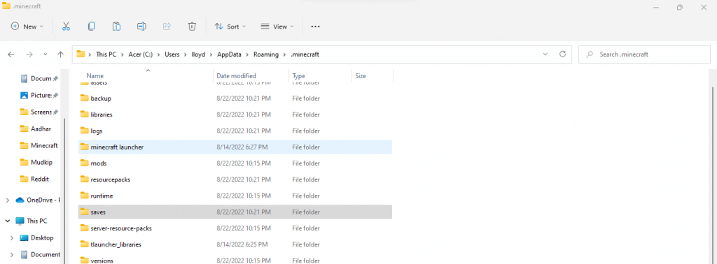deleting minecraft folder