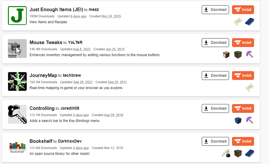 List of Minecraft mods.