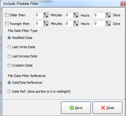 date time filter