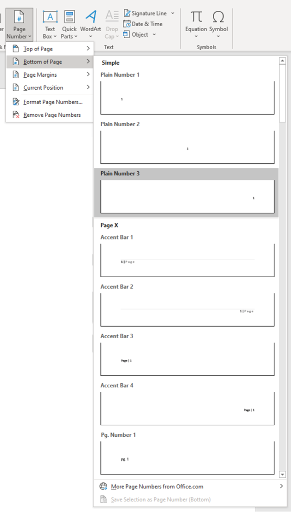 How to Insert Page Numbers in Word and Google Docs image 3