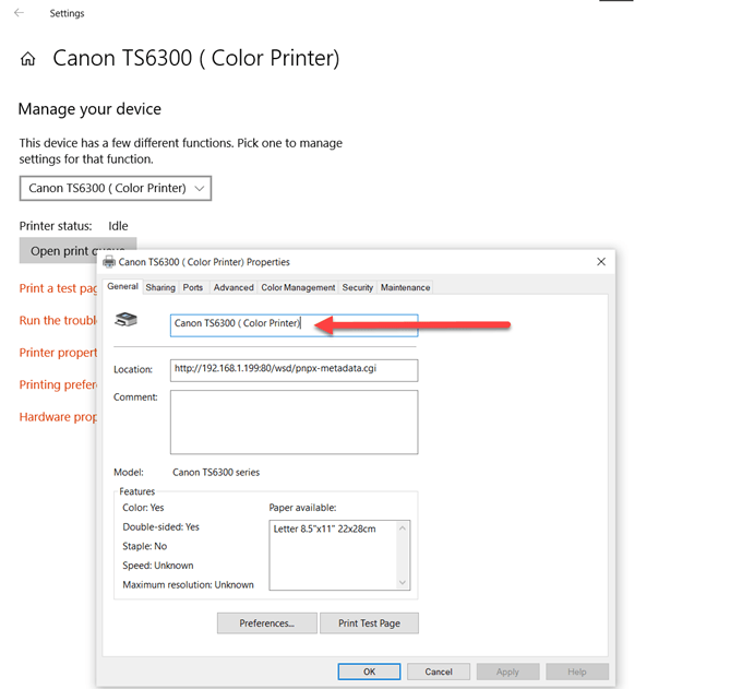 How To Rename a Printer in Windows 10 image 8