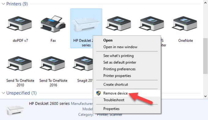 Remove or Uninstall a Printer Driver from Windows 10 image 12