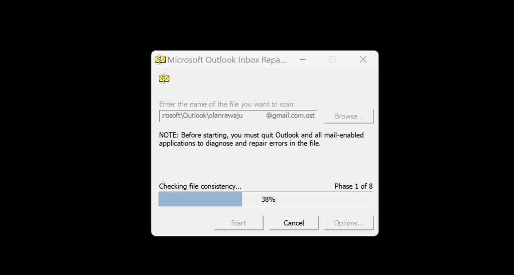 Microsoft Outlook Inbox Repair tool in Windows 11
