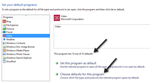 Video defaults